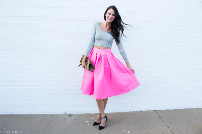 Pink Midi Skirt Twirl | The Miller Affect