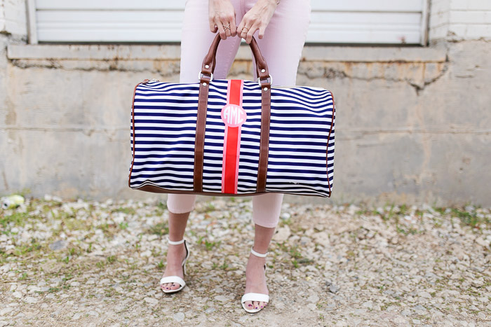 The Miller Affect with the Navy Horizontal Stripe Belmont Cabin bag from Barrington Gifts