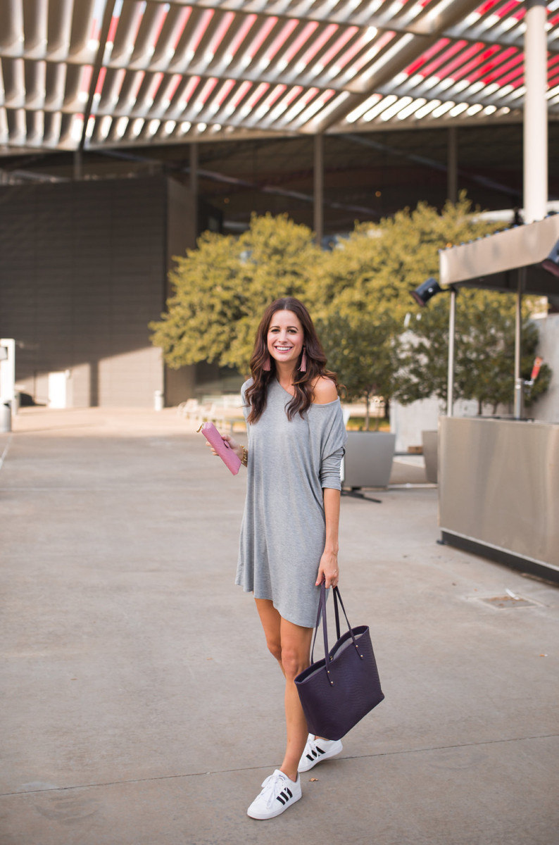 The Miller Affect in a grey swing dress under $30
