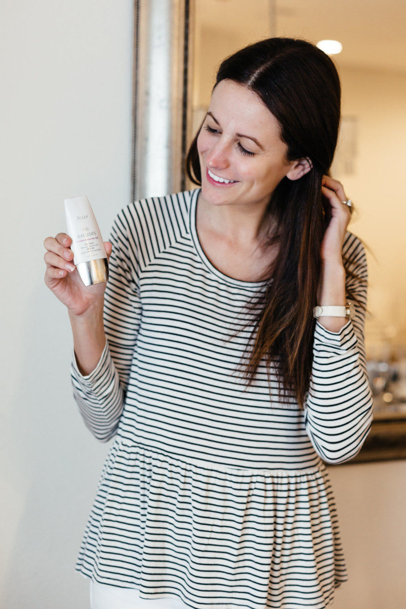 The Miller Affect wearing Julep's No Excuses Invisible Sunscreen Gel Broad Spectrum SPF40