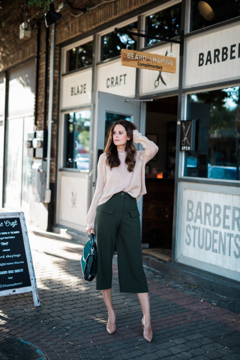 the miller affect talking about her love for olive culottes on the blog