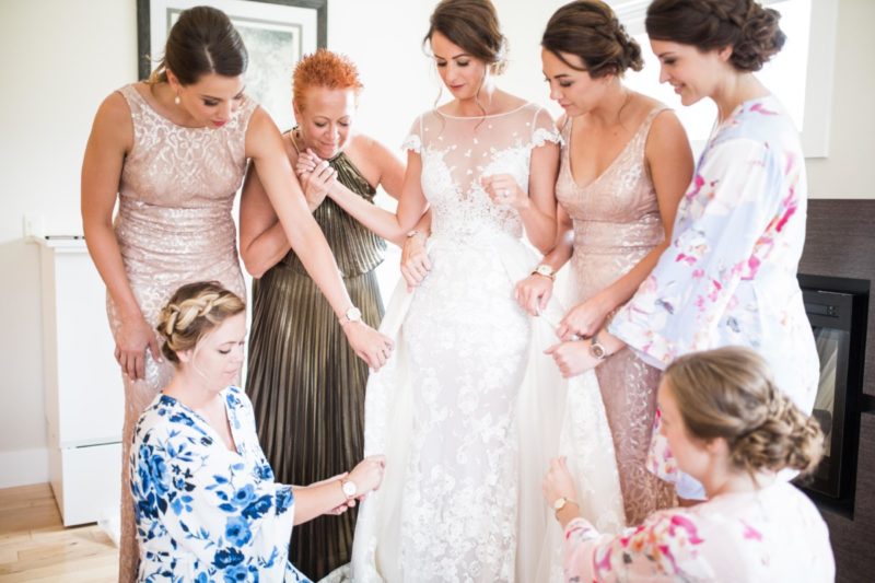 The Miller Affect with her family and bridesmaids getting ready for her wedding