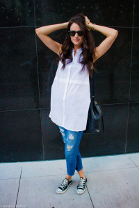 white button down tunic, forever21