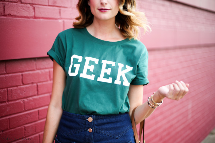 green geek tee shirt, romwe