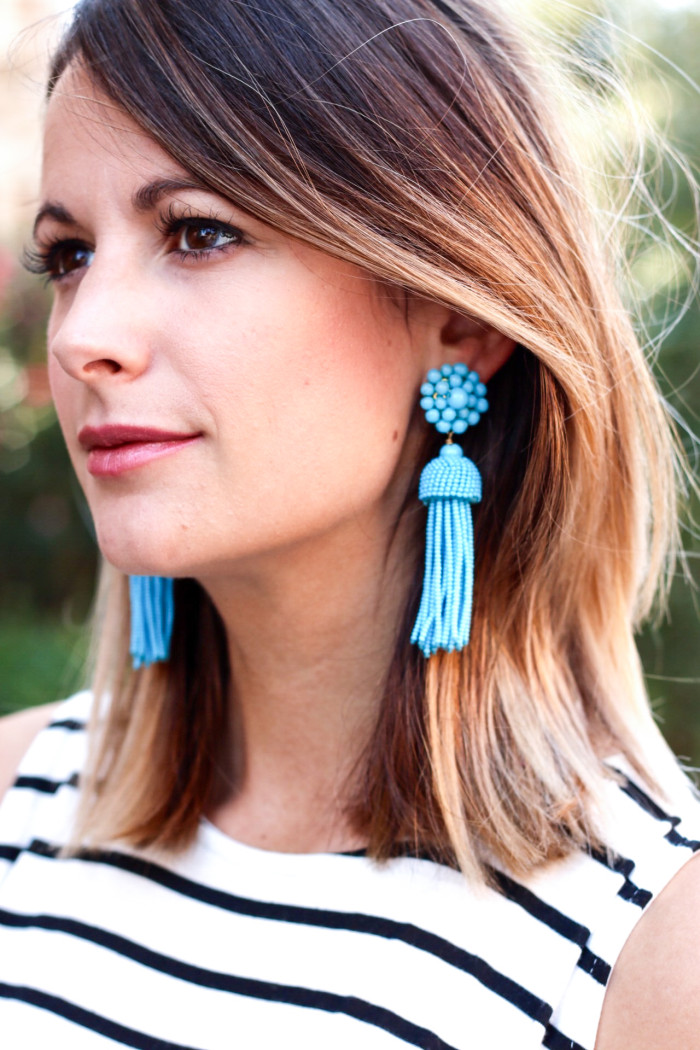 design darling turquoise tassel earrings