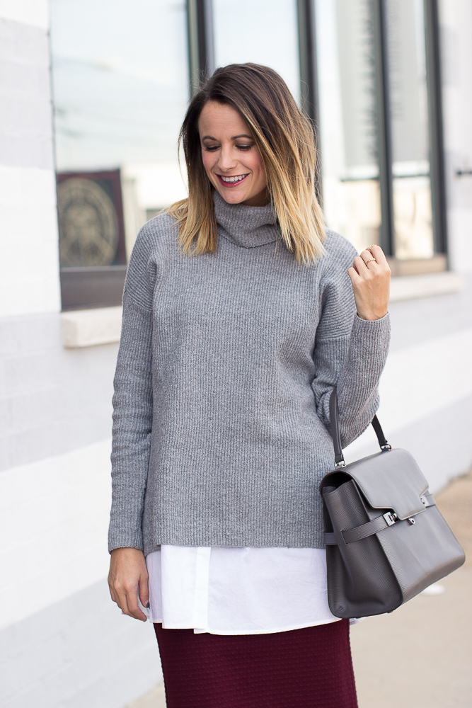 gray chunky sweater, gray knit sweater, gray loft sweater