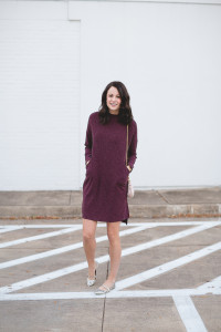 chicwish burgundy sweater dress