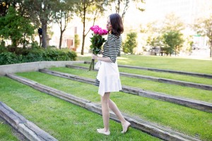 Kate Spade Spring Collection, black and white stripe dress