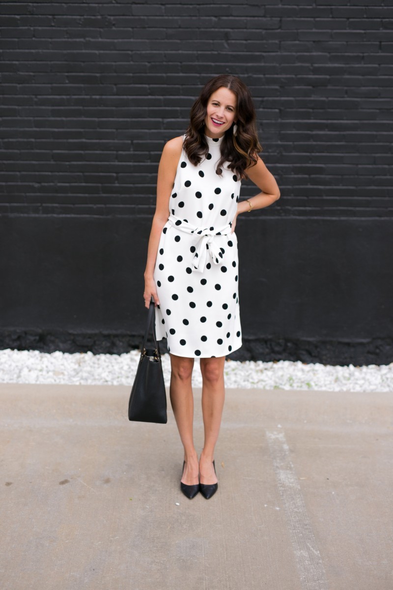 The Miller Affect in a polka dot dress for Work Wear Wednesday