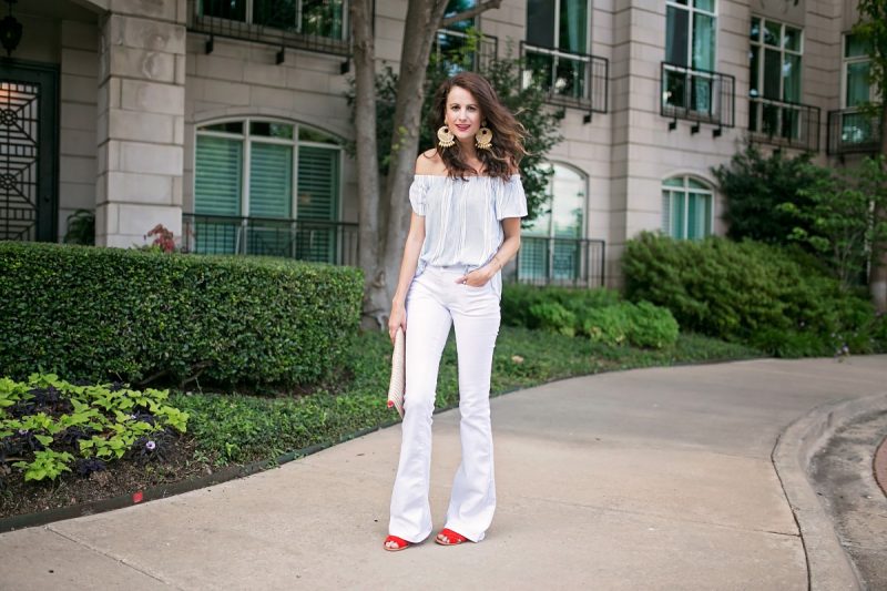 The Miller Affect wearing white jeans for tall women from Alloy