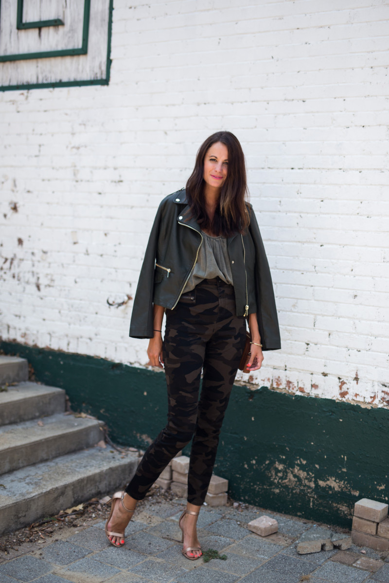 The Miller Affect wearing camouflage leggings from New York & Company 