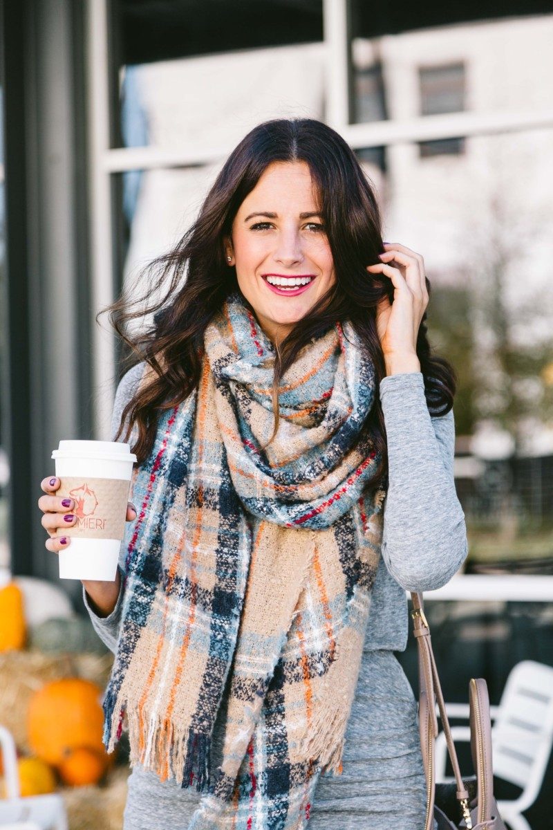 The Miller Affect wearing a Shiraleah wool scarf from Nordstrom