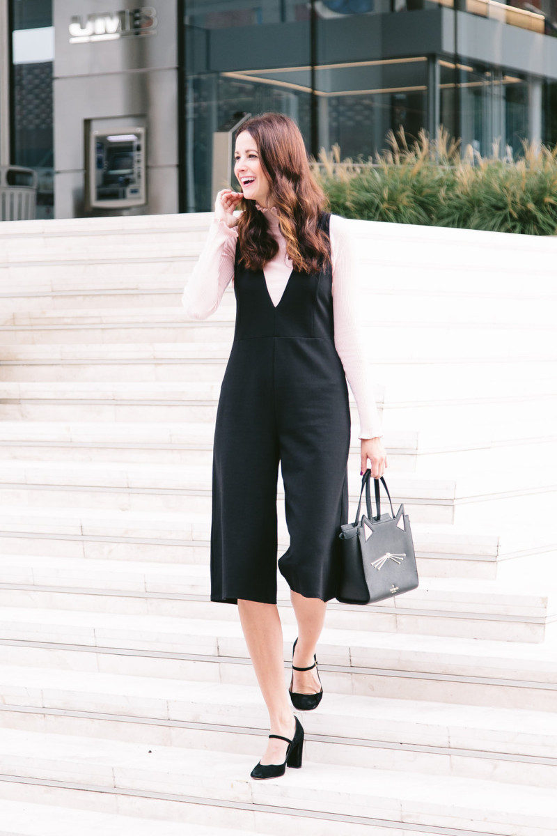 The Miller Affect showing you three ways to wear this black jumpsuit on the blog