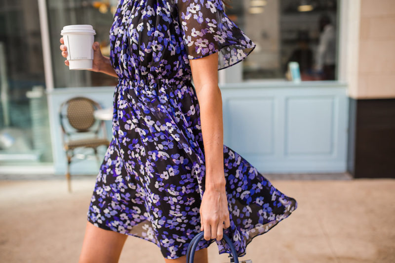 The Miller Affect wearing a floral Chiffon dress from Kate Spade