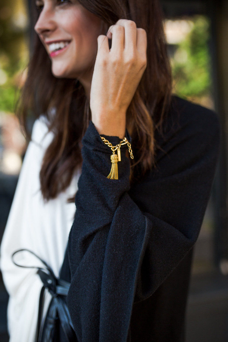 The Miller Affect wearing a gold Rachel Zoe tassel bracelet from the Fall Box of Style