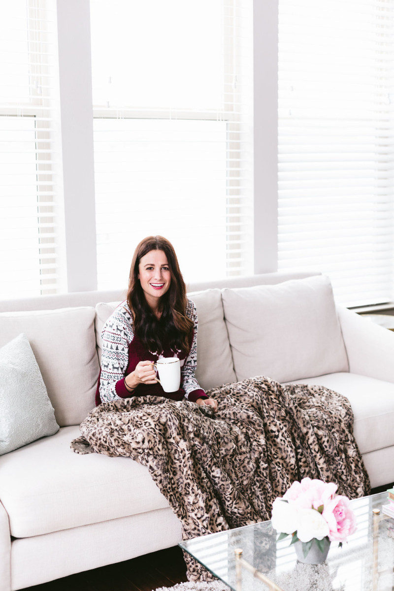 The Miller Affect under a plush leopard throw from QVC
