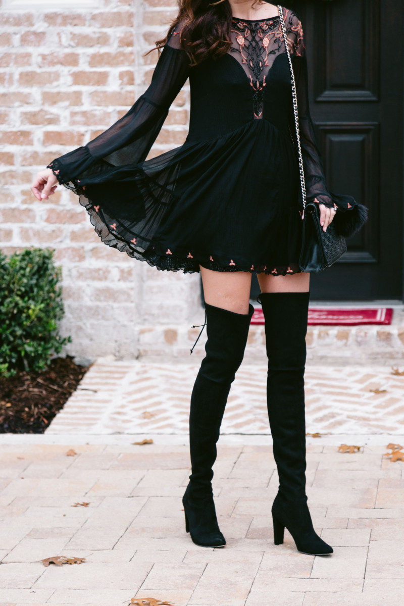 The Miller Affect in a black swing dress from Free People