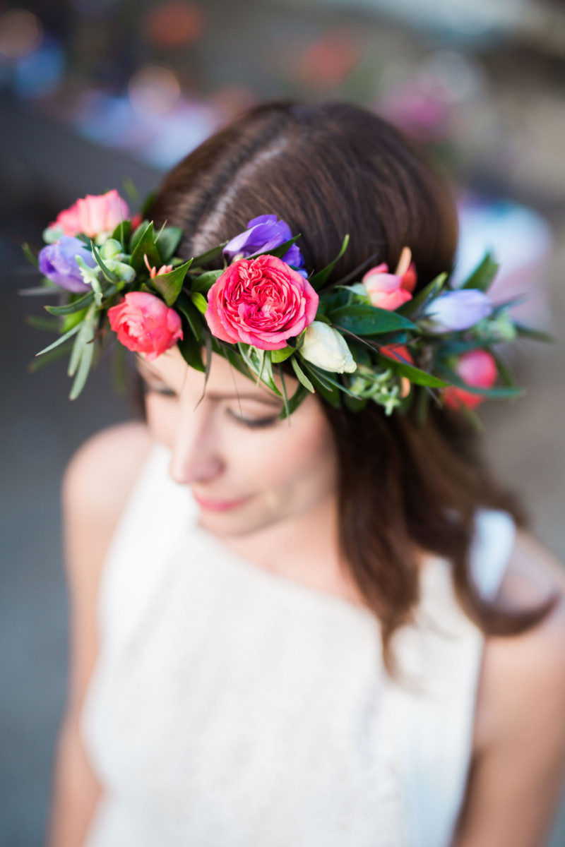 The Miller Affect wearing a flower crown from Wild Rose Events