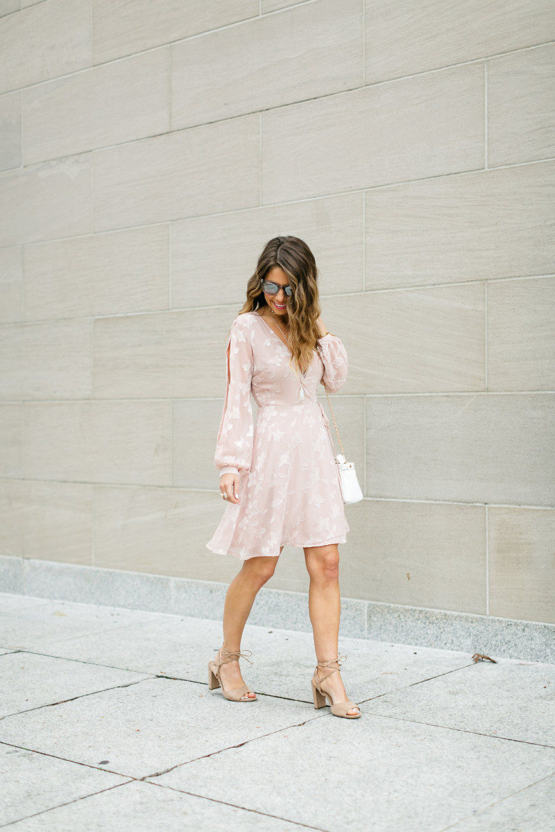 The Fashion Hour wearing a plunging pink dress