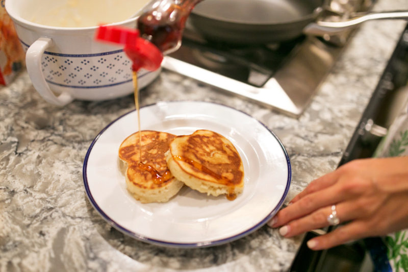 Heart shaped pancakes with Martha Stewart