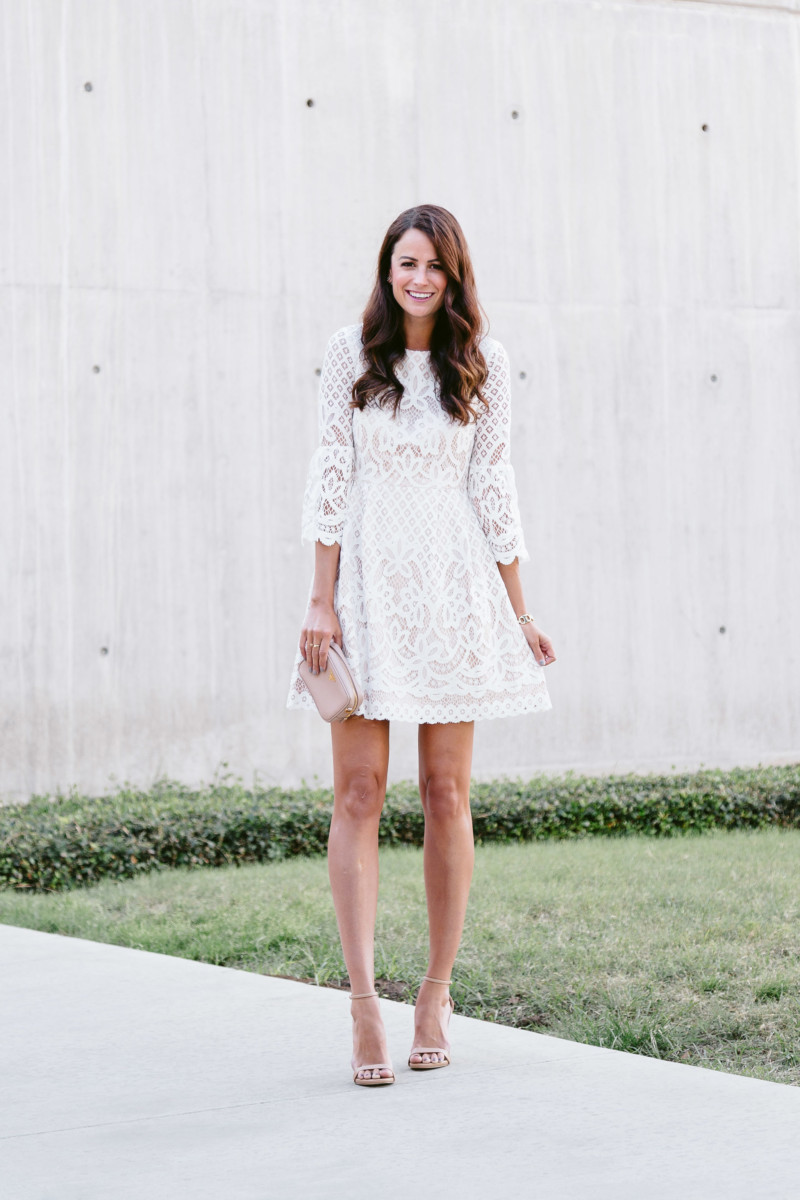 eliza j white lace dress