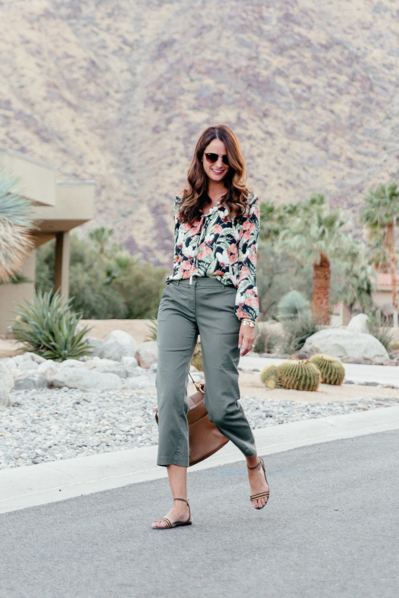 The Miller Affect wearing olive capri pants from Ann Taylor