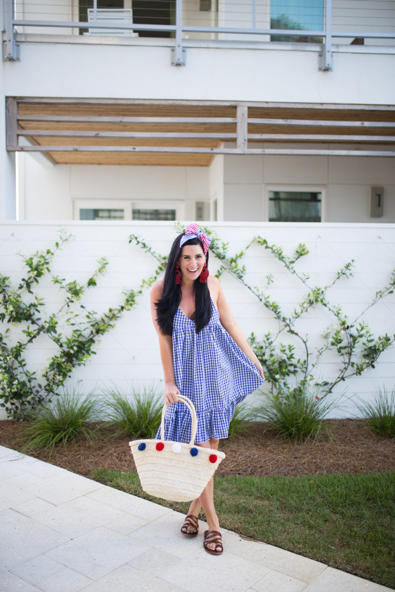 Lynlee Poston wearing a gingham outfit for Memorial Day