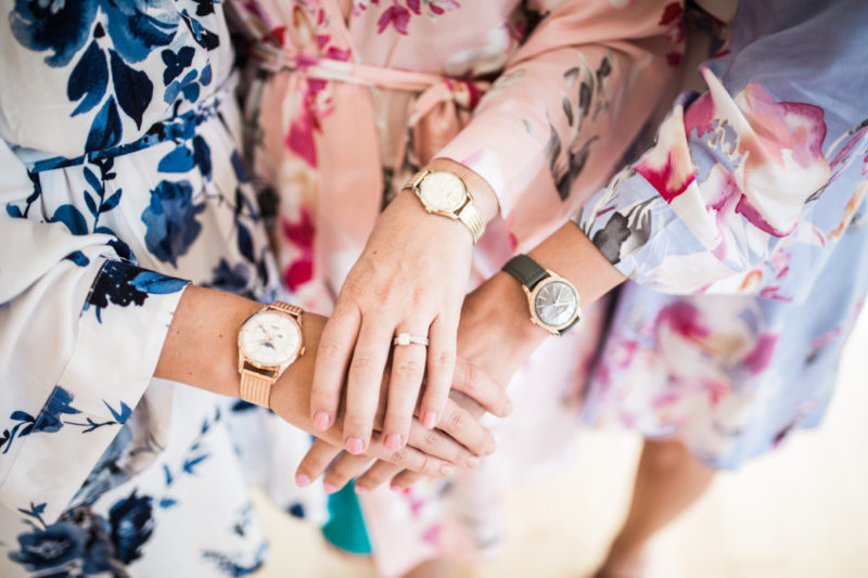 The Miller Affect bridesmaids wearing Henry London watches