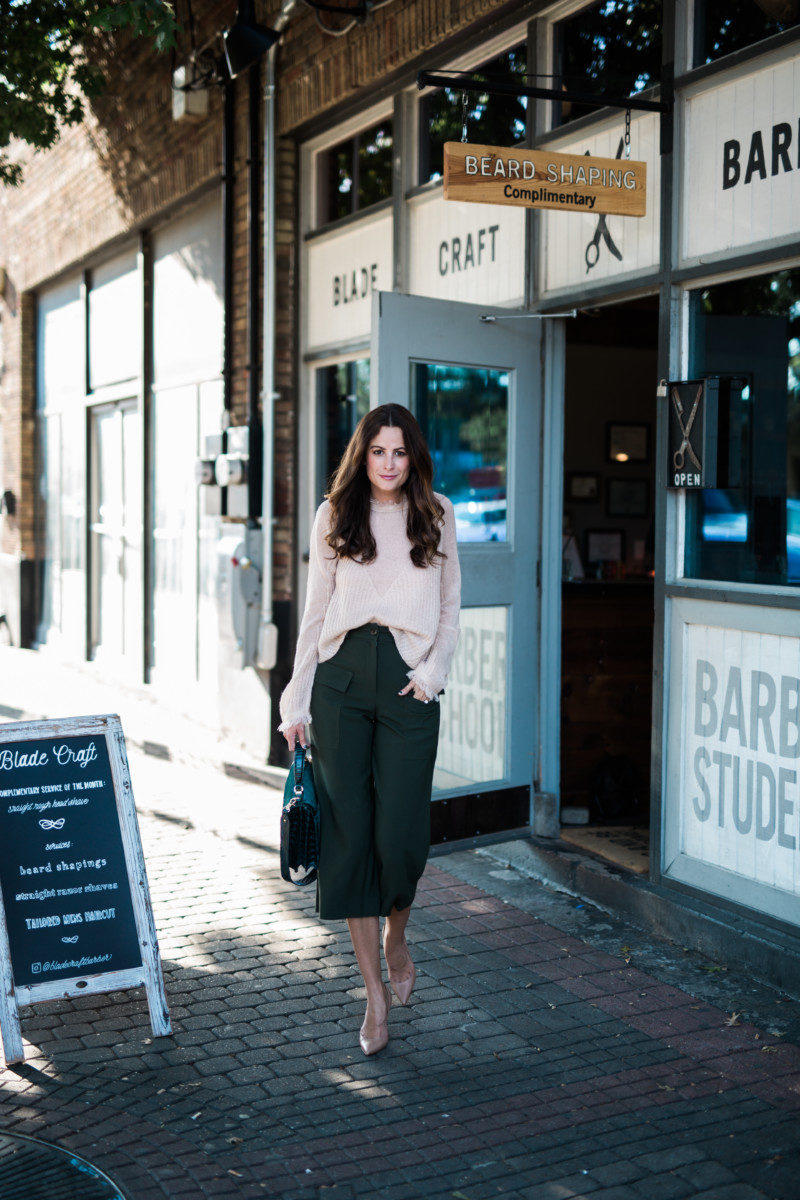 the miller affect wearing olive culottes from ASOS