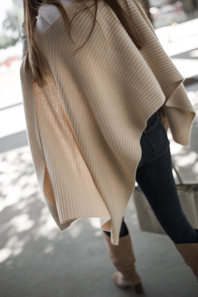 The Miller Affect wearing a cashmere T Cape for Fall