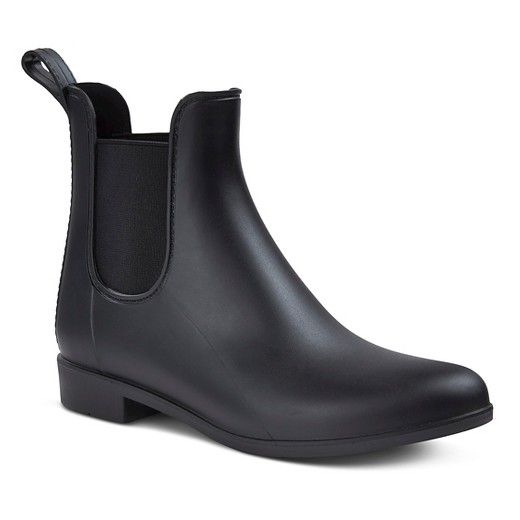 the miller affect talking about short black rain boots from Target