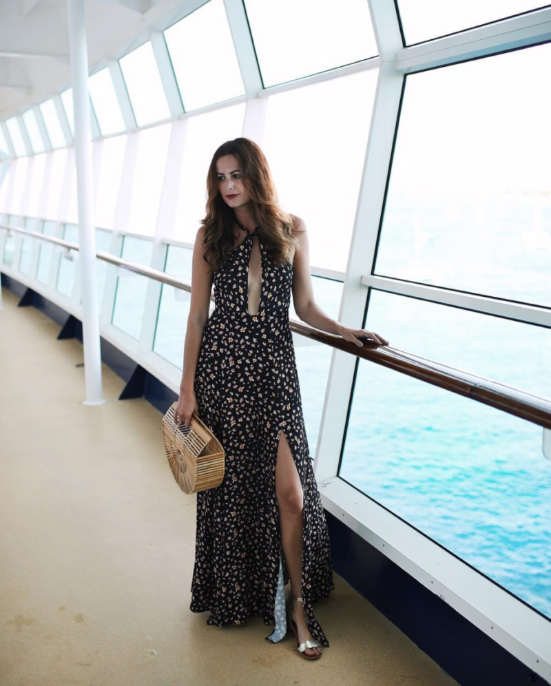the miller affect wearing a keyhole maxi on liberty of the seas