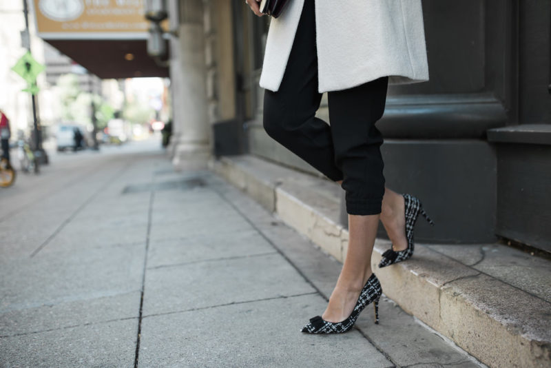 The Miller Affect wearing tweed pumps from Ann Taylor