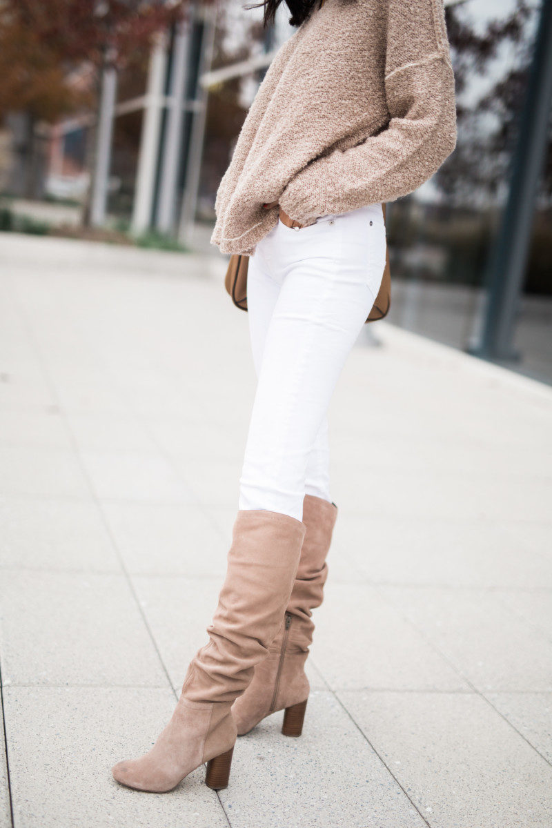 The Miller Affect wearing white Kimmie Crop Jeans from Nordstrom