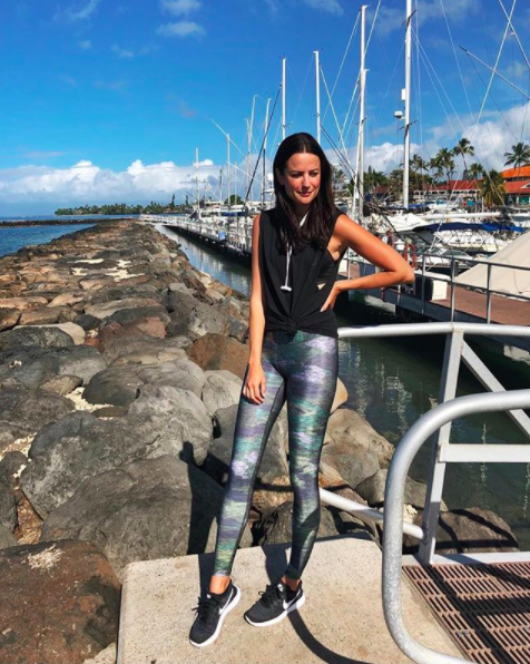 the miller affect wearing camo leggings from shopbop