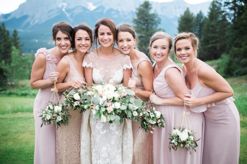 the miller affect bridesmaids wearing wtoo watters dresses