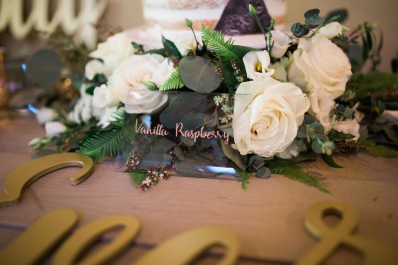 The Miller Affect Wedding Cake Table Signage