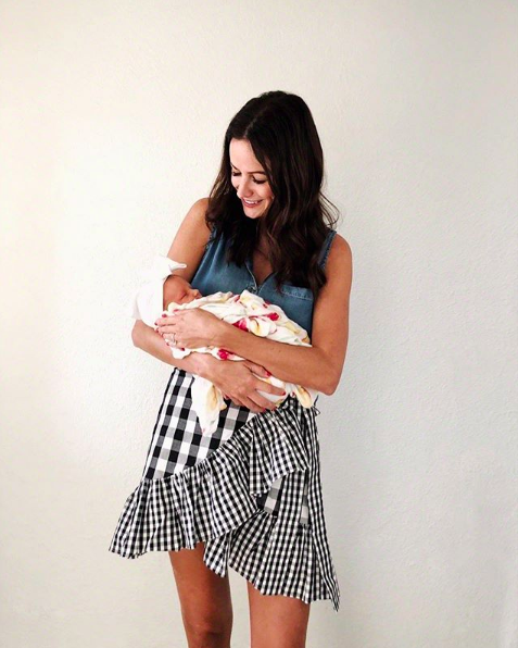 The Miller Affect wearing a gingham wrap skirt from BP
