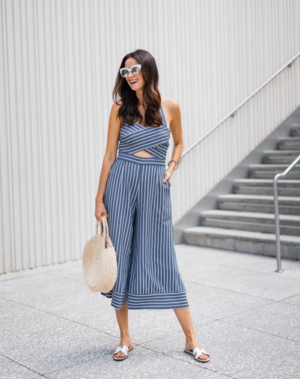 The Miller Affect in a striped jumpsuit under $100