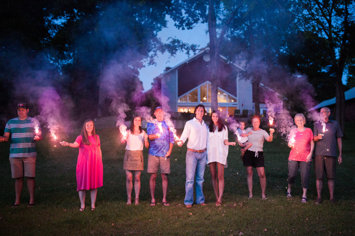 the miller affect and friends at her gender reveal