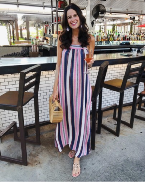 The Miller Affect in striped maxi dress