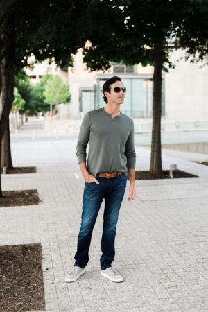 the miller affect husband wearing paige federal jeans from nordstrom