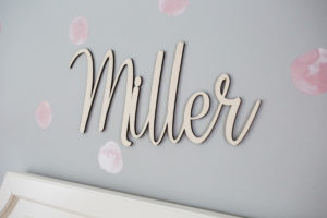 the miller affect nursery name sign from Studio Noel