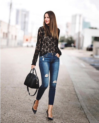 The Miller Affect Dallas Fashion Blogger in black lace top