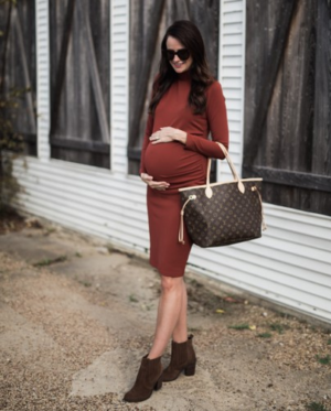 the miller affect rust long sleeve dress and fall maternity dress