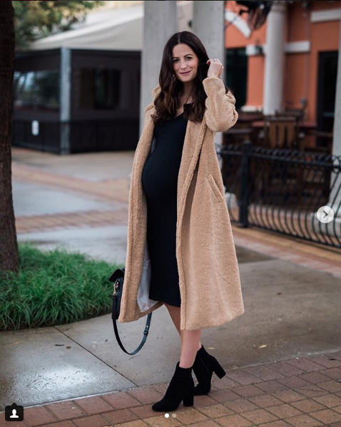 the miller affect black maternity dress and long coat