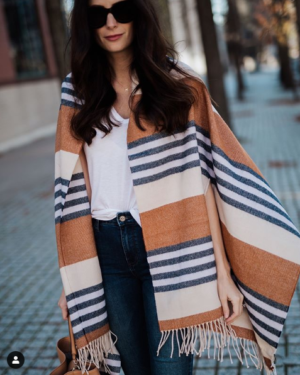 the miller affect in striped cape scarf from Nordstrom. Shop the look at themilleraffect.com