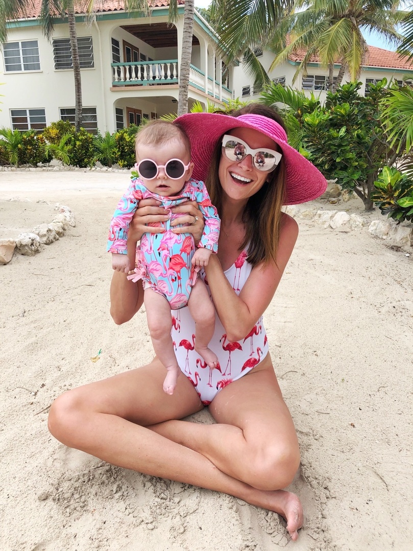 themilleraffect.com mommy and me matching flamingo swimsuit