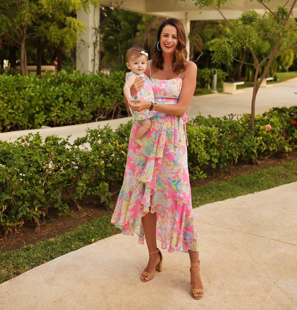 themilleraffect.com wearing mommy and me matching dresses from lilly pulitzer