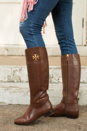 the miller affect wearing tory burch riding boots from the nsale